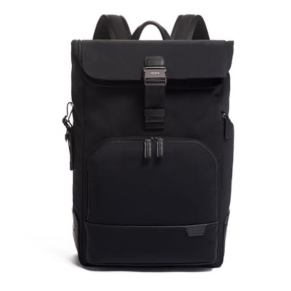{ Tumi } Osborn Harrison Roll Top Backpack Black - Picture 2 of 16